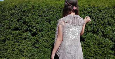 Chaleco circular boho chic en crochet