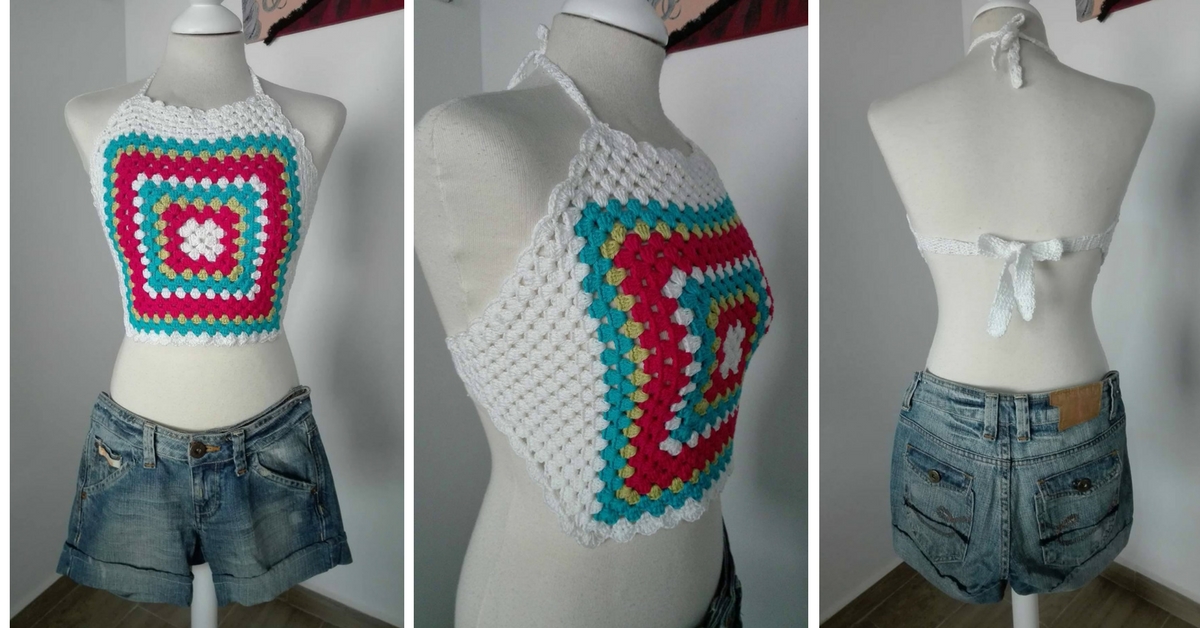 Crop top granny tejido en crochet paso a paso