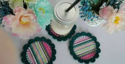 Posavasos de fieltro tejido en crochet