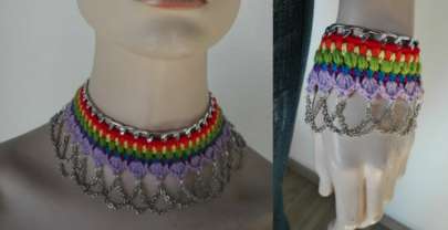 Collar gargantilla y pulsera de los siete chakras