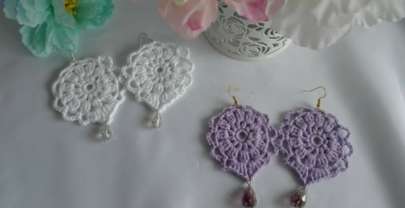 Pendientes tejidos a crochet o ganchillo paso a paso