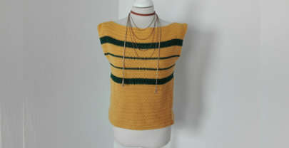 Blusa sunflower tejida a ganchillo o crochet