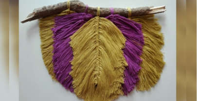 Como hacer adorno para la pared con plumas de macramé