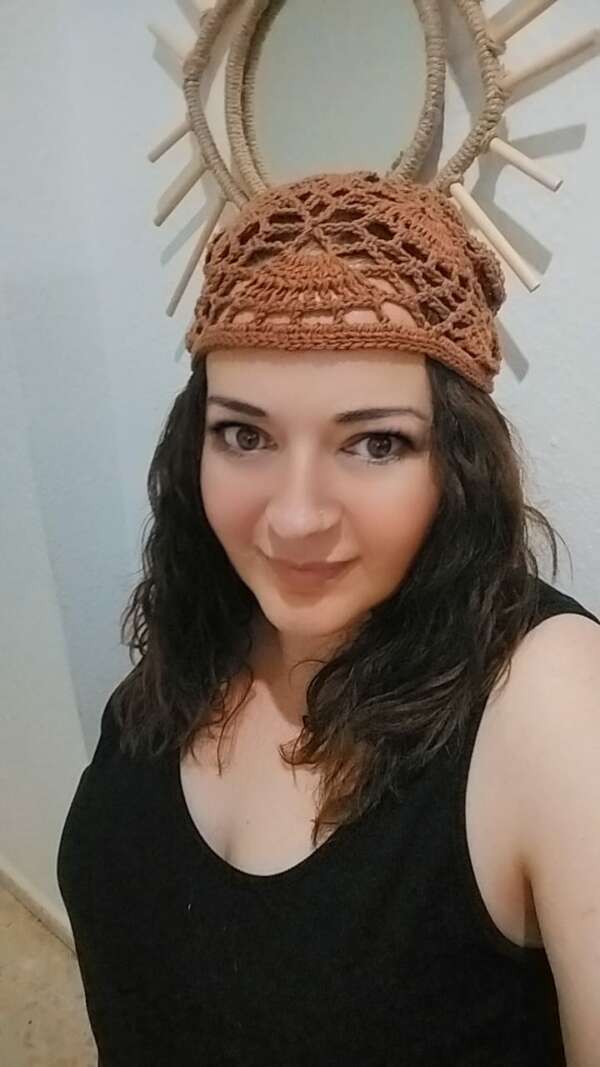Bandana de Crochet Artesanal – Marrón Tierra